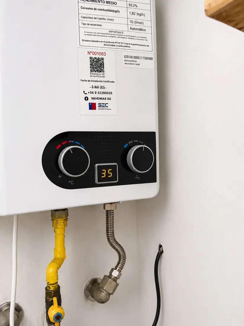 Calefont con identificación de instalación certificada